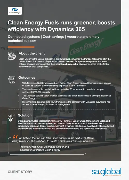 Clean Energy fuels productivity and financial gains with a connected cloud system