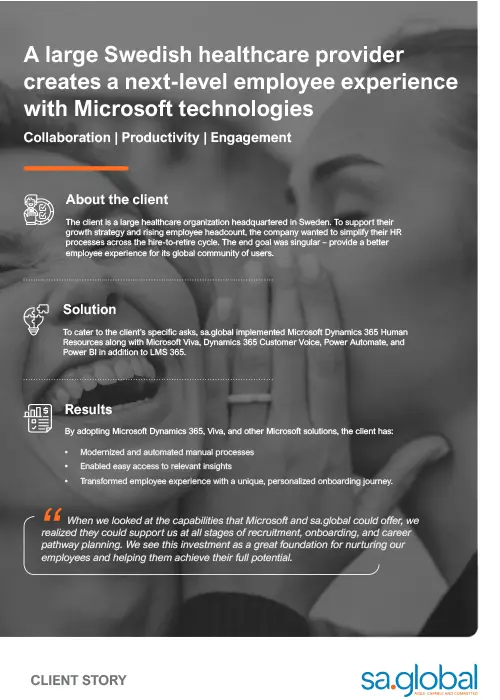 Large Swedish healthcare provider creates a next-level employee experience with Microsoft technologies