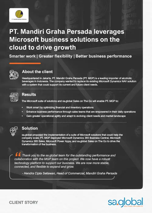 PT. Mandiri Graha Persada accelerates business outcomes with implementation of Microsoft Dynamics solutions